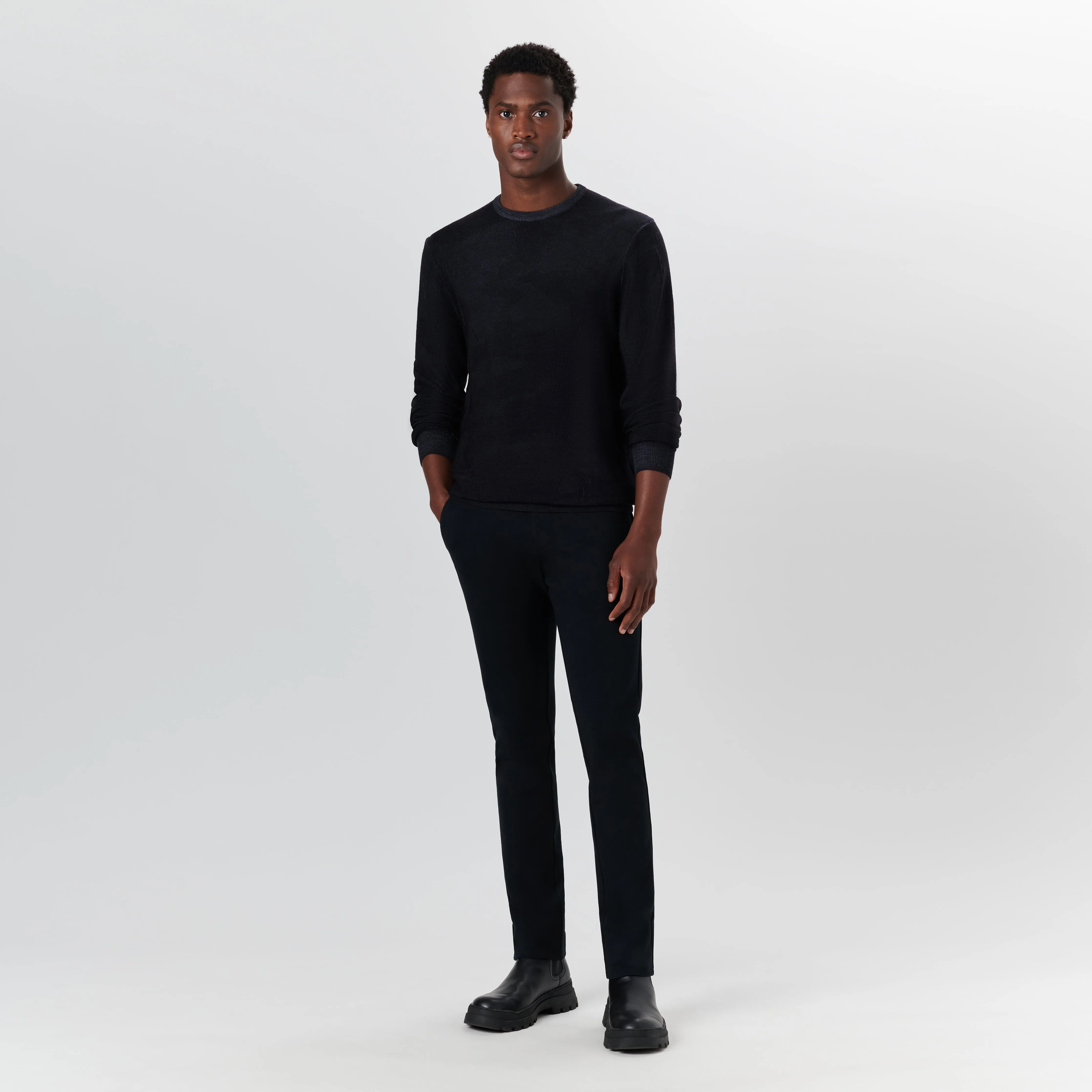 Super Merino Crew Neck Jacquard Sweater