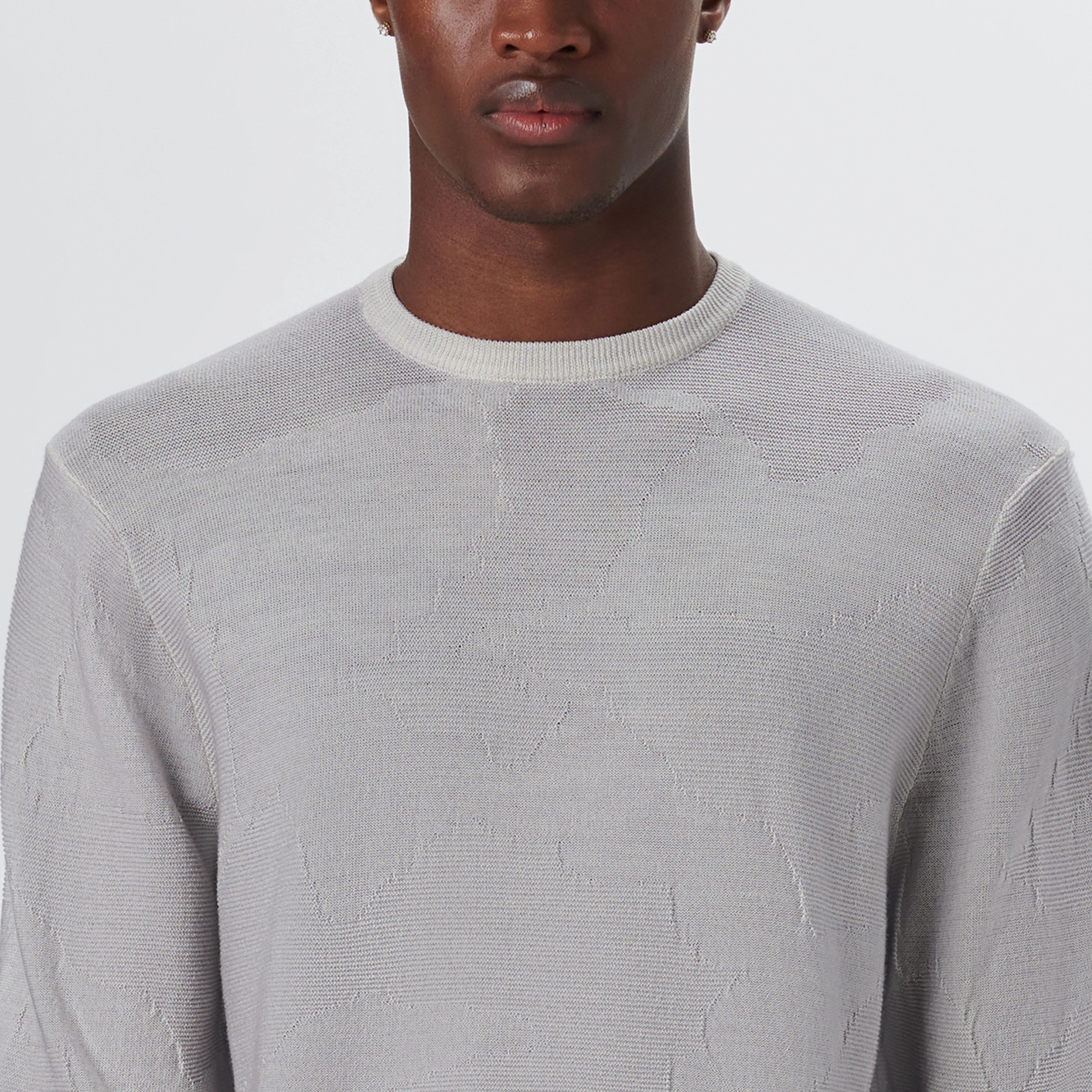 Super Merino Crew Neck Jacquard Sweater