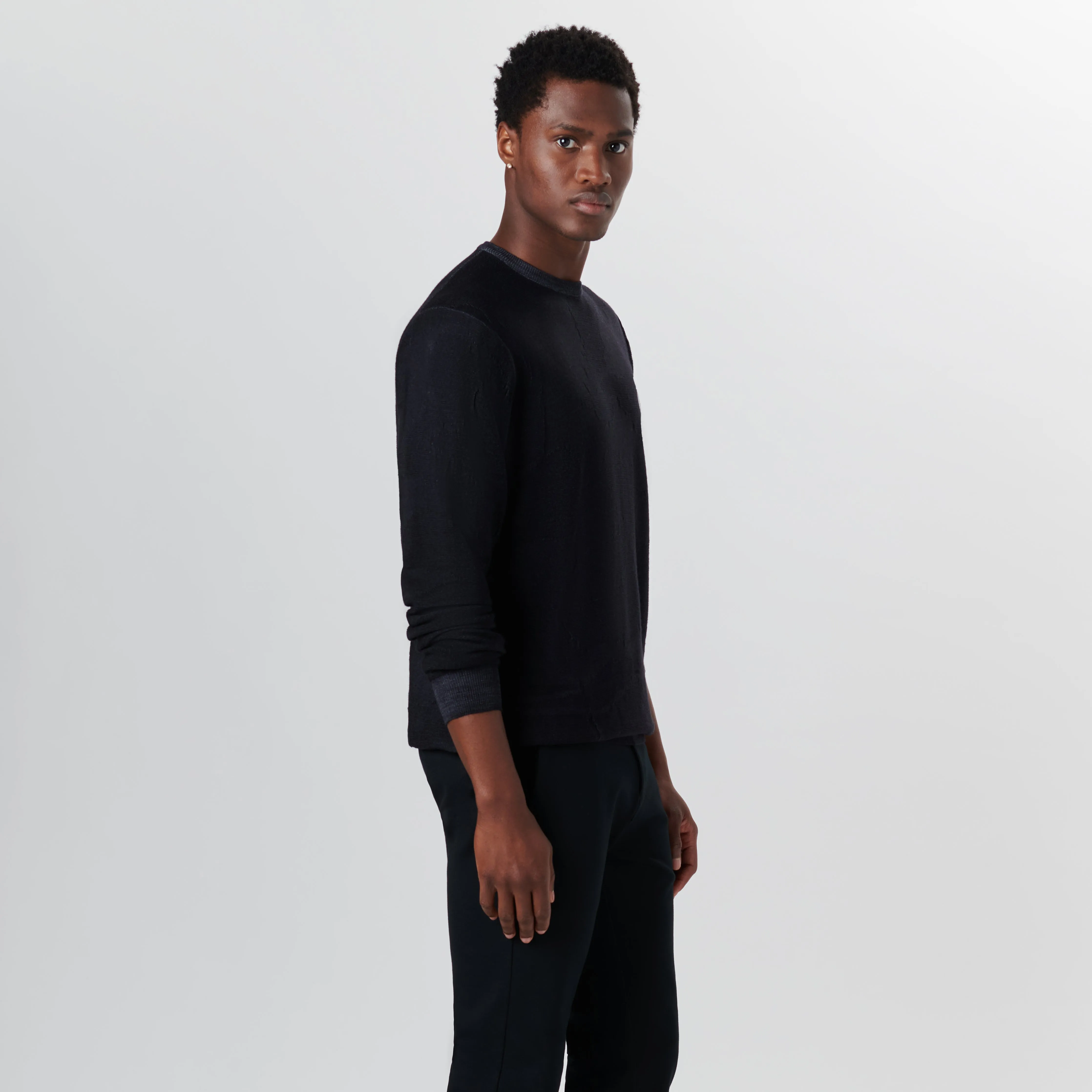 Super Merino Crew Neck Jacquard Sweater