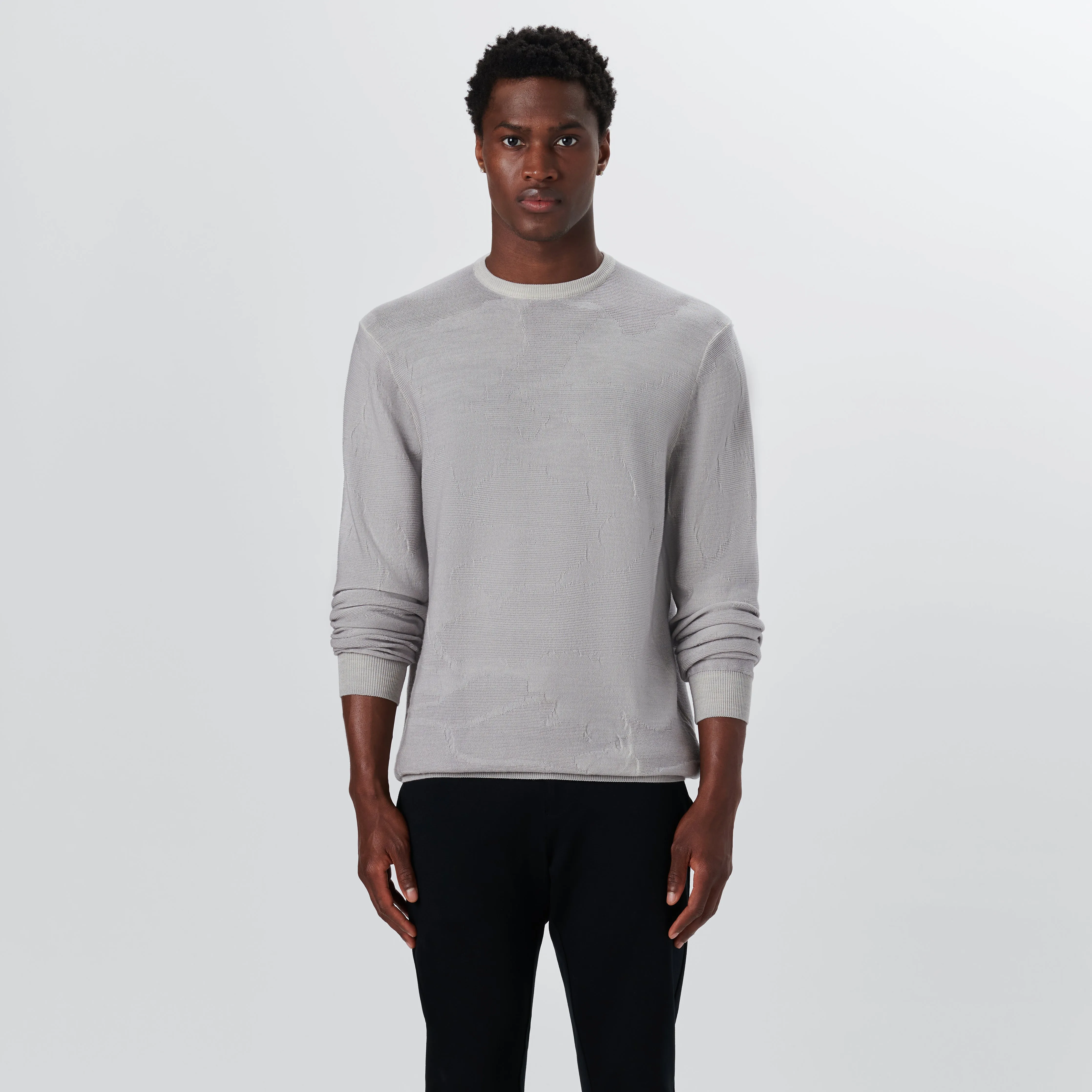 Super Merino Crew Neck Jacquard Sweater