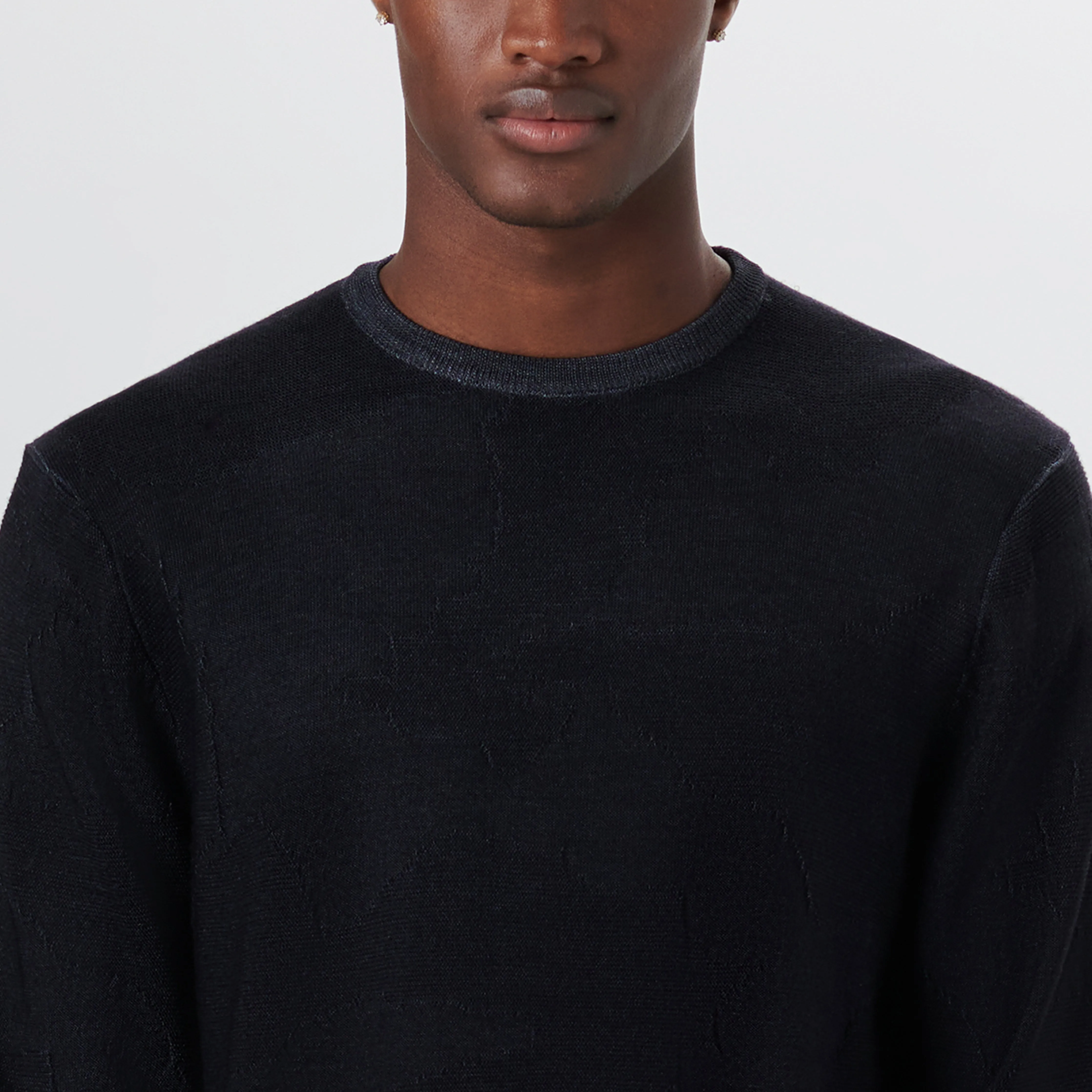 Super Merino Crew Neck Jacquard Sweater