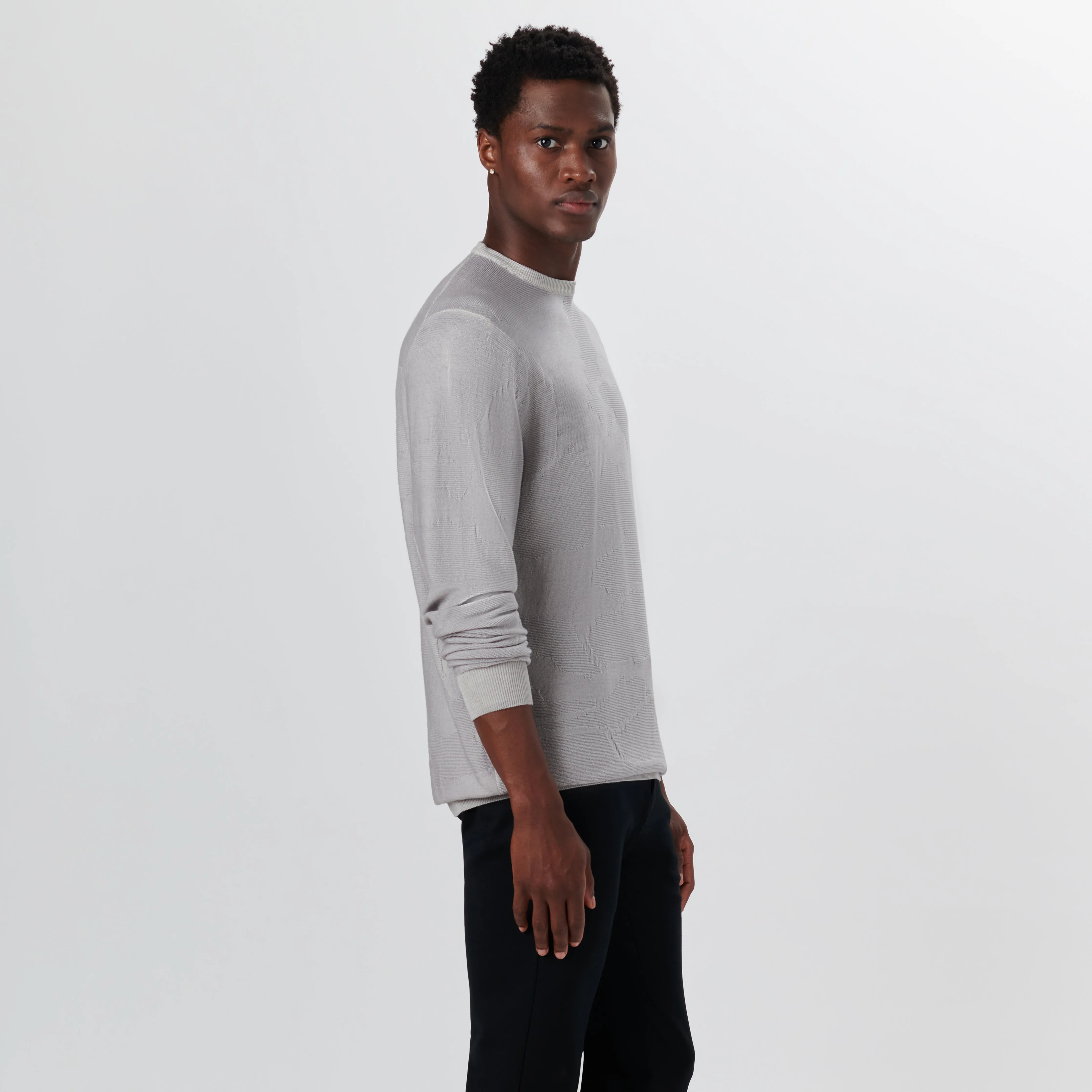 Super Merino Crew Neck Jacquard Sweater