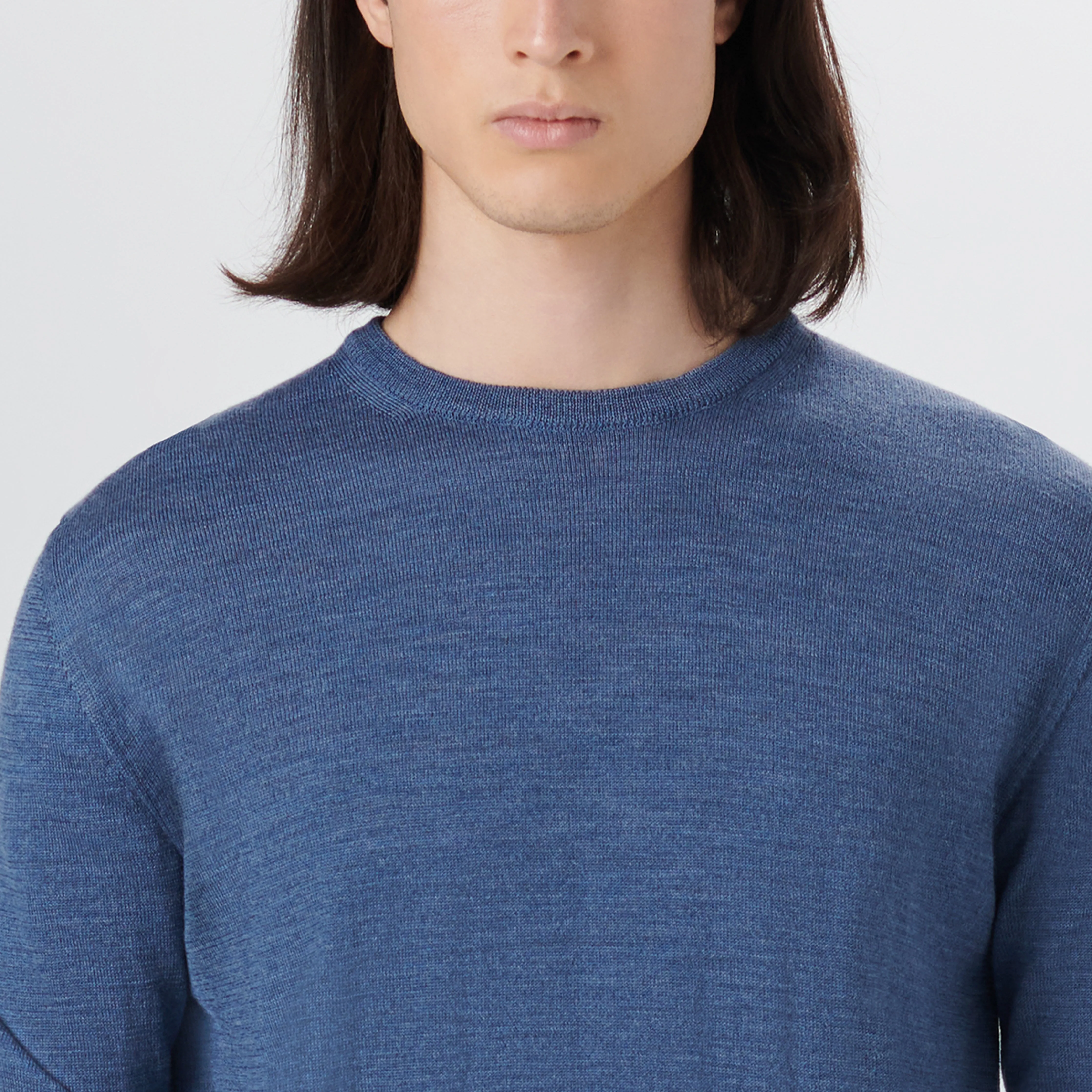 Super Merino Crew Neck Solid Sweater