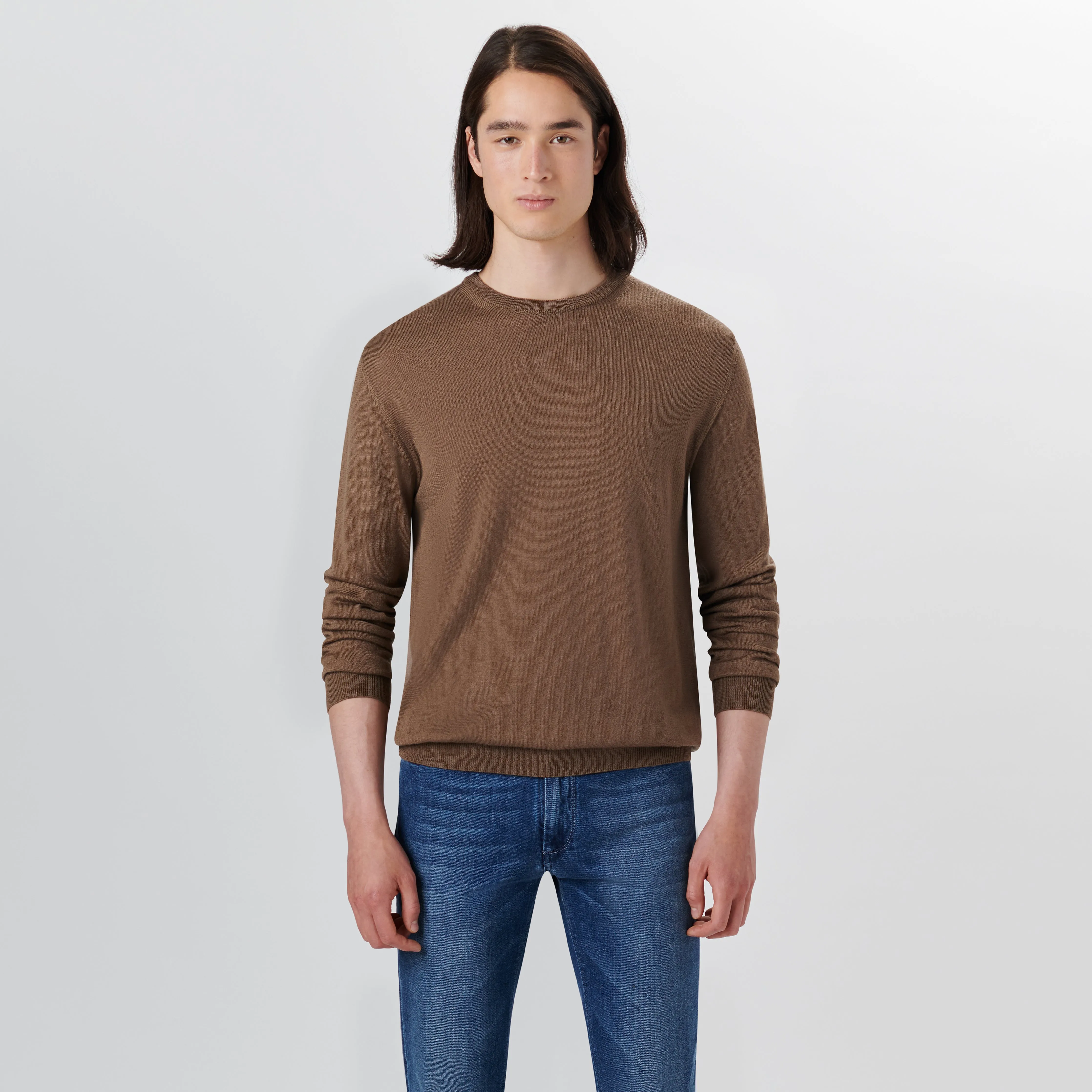 Super Merino Crew Neck Solid Sweater