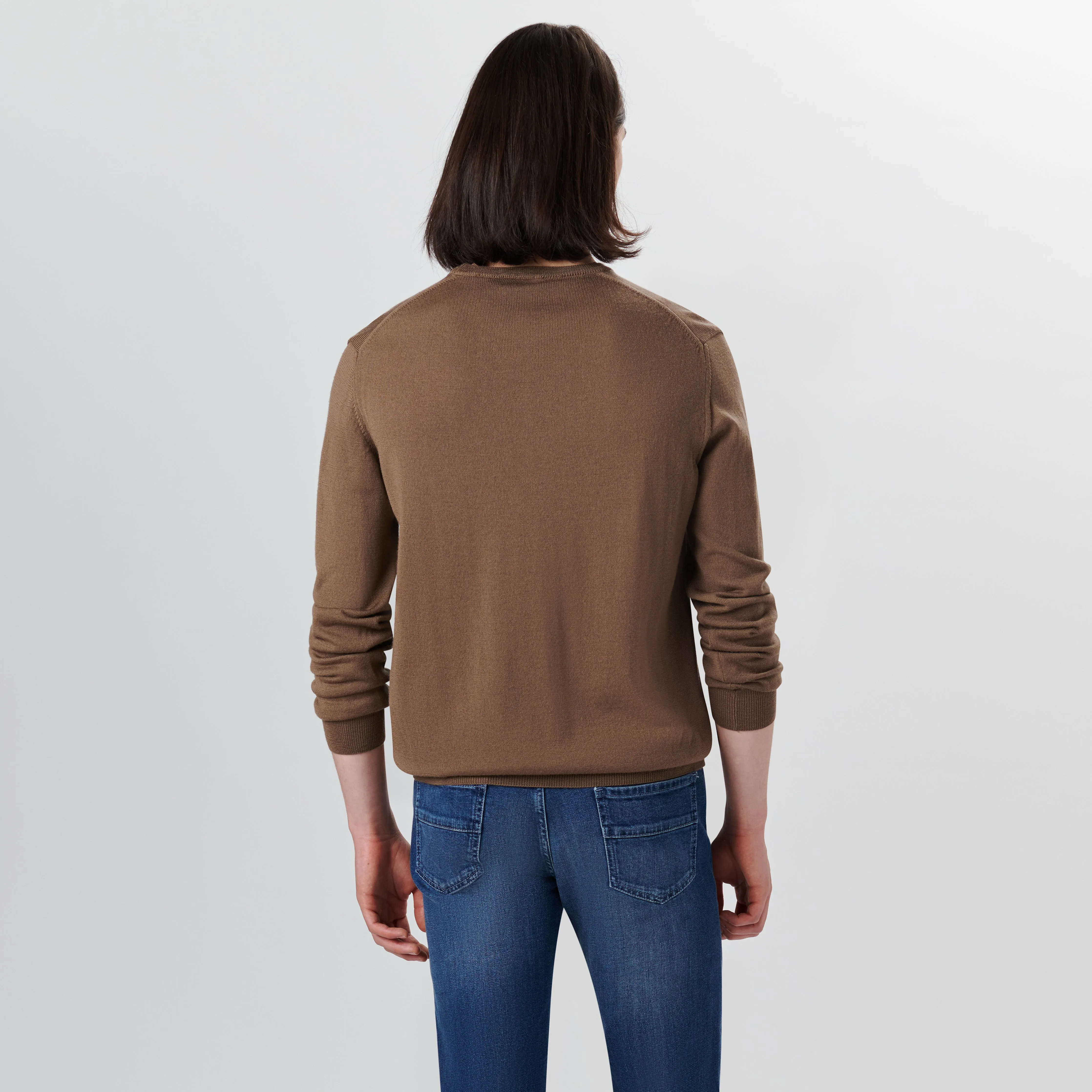 Super Merino Crew Neck Solid Sweater