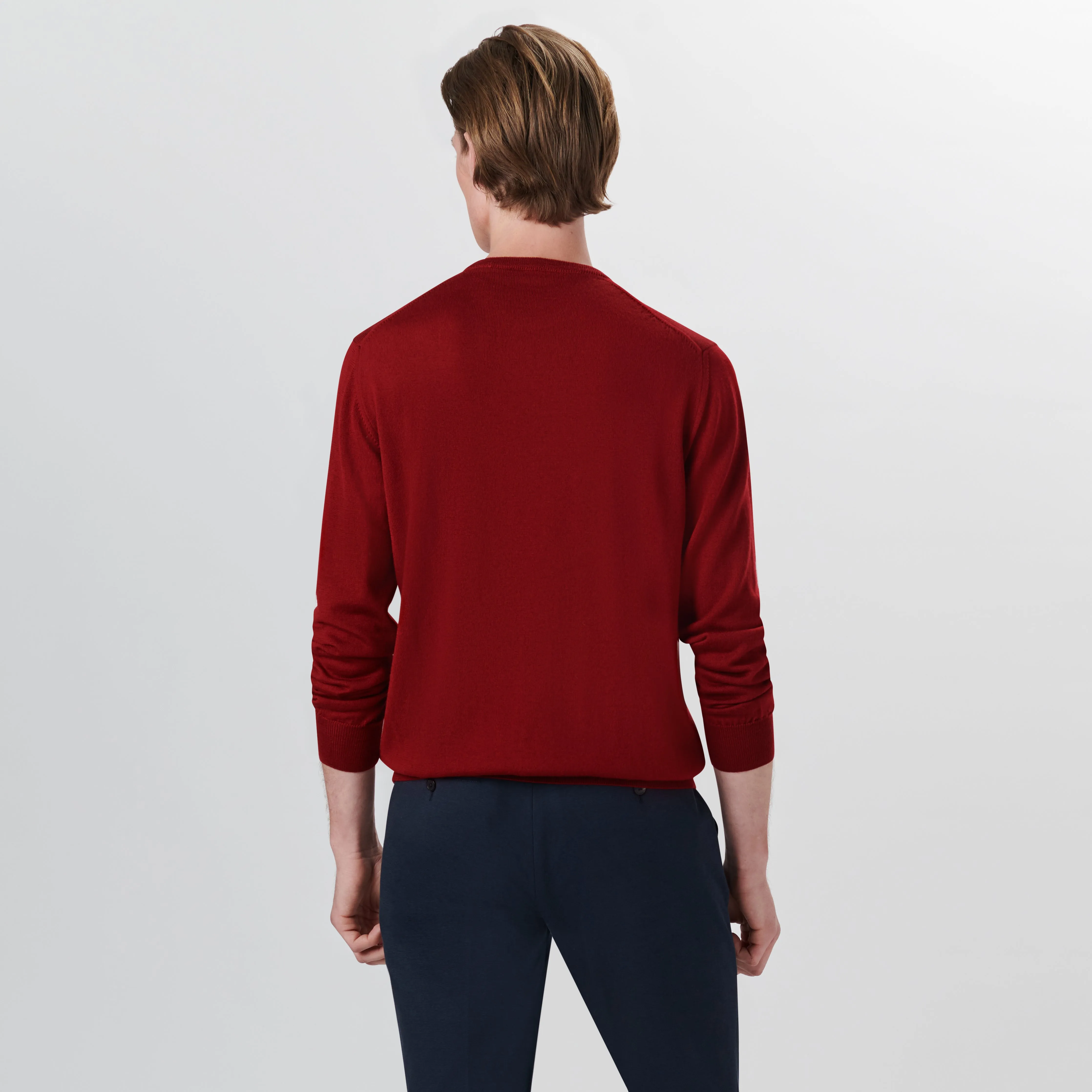 Super Merino Crew Neck Solid Sweater