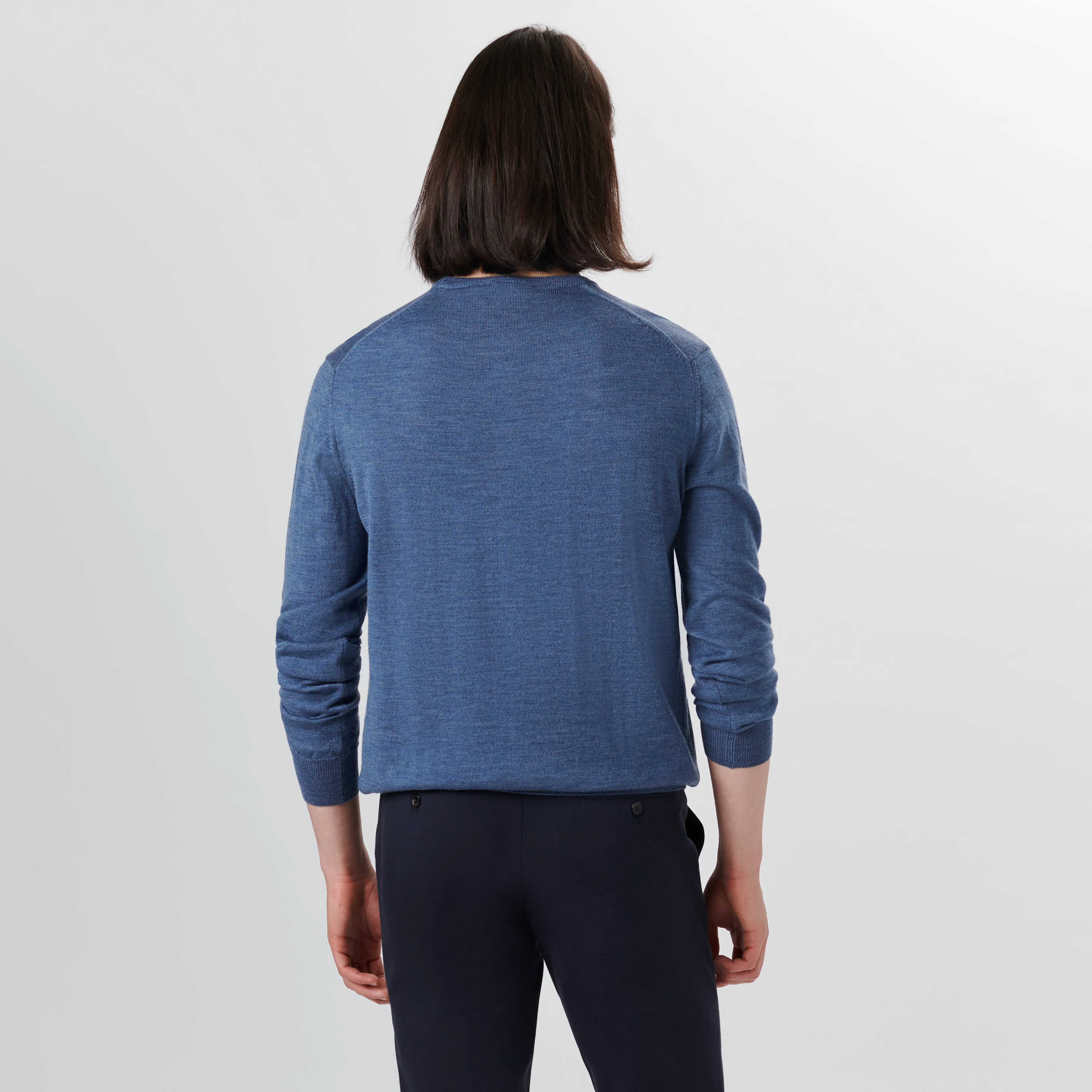 Super Merino Crew Neck Solid Sweater