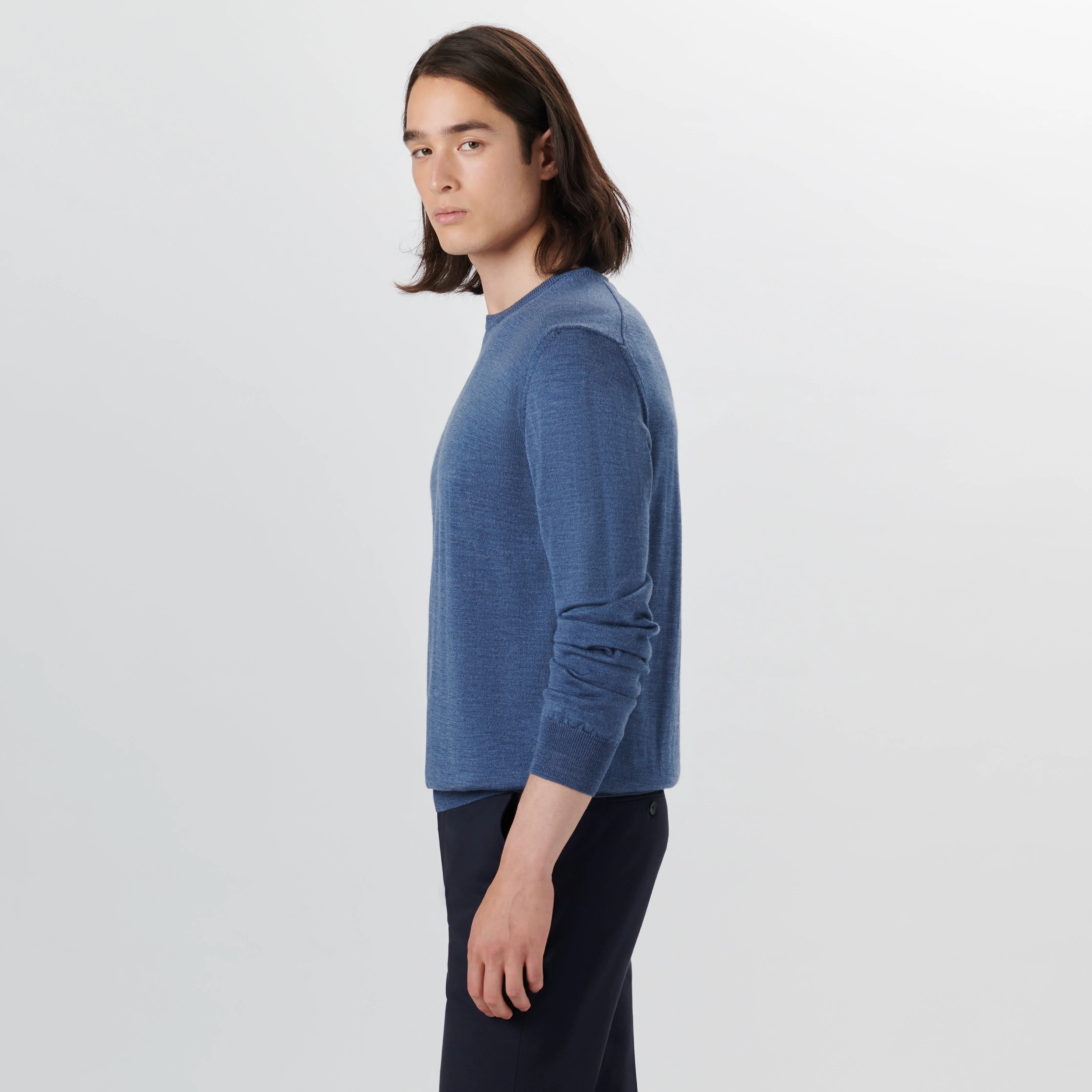 Super Merino Crew Neck Solid Sweater