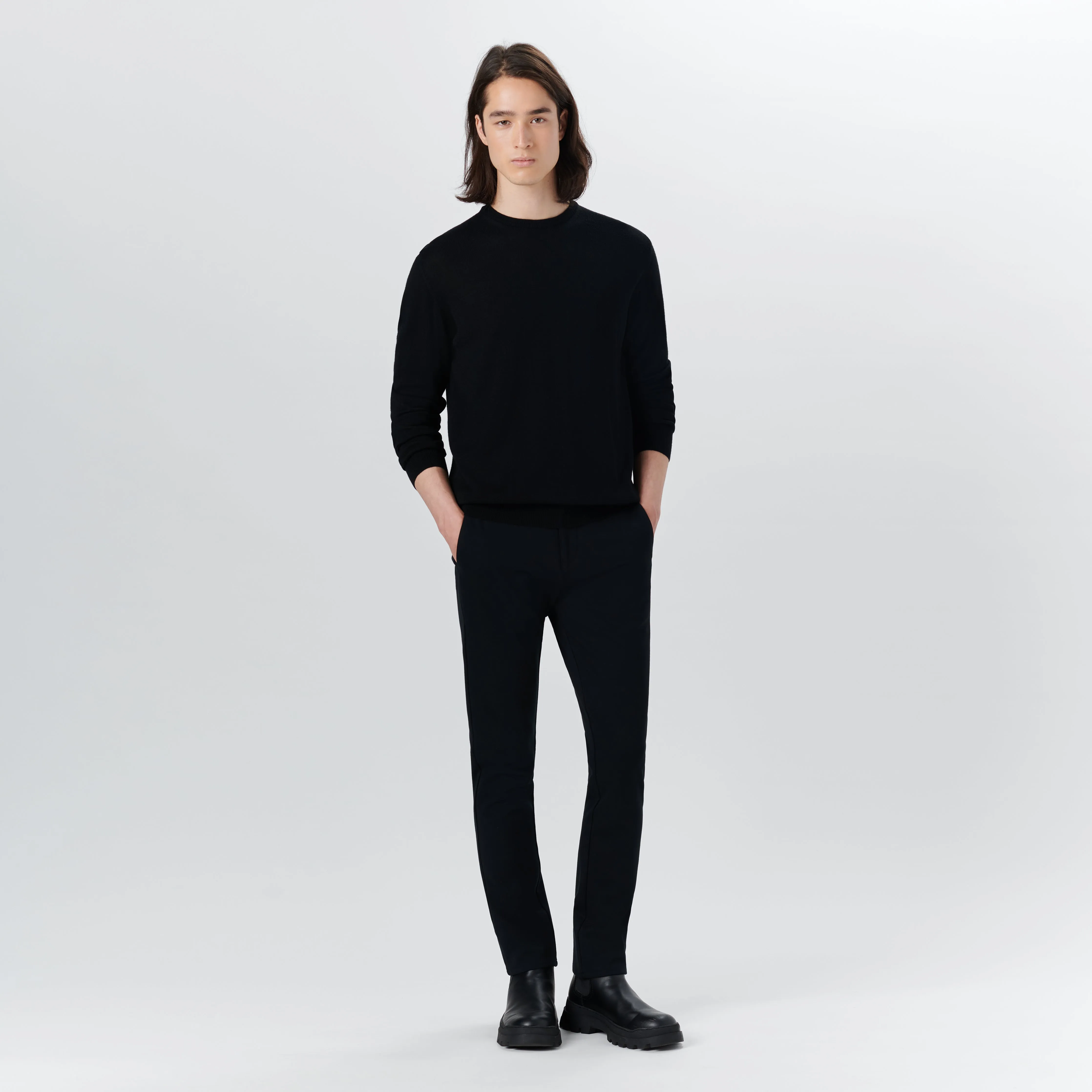 Super Merino Crew Neck Solid Sweater