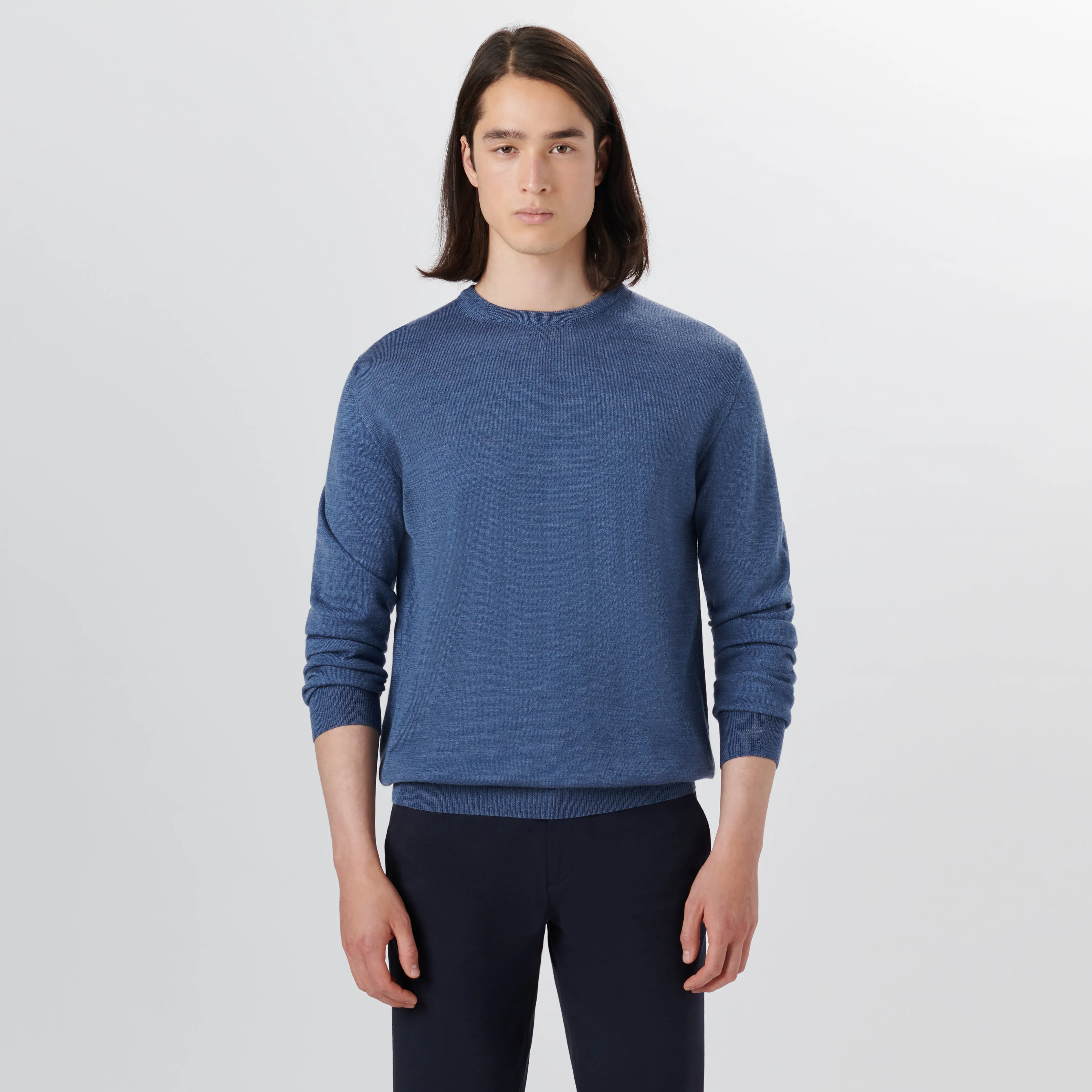 Super Merino Crew Neck Solid Sweater