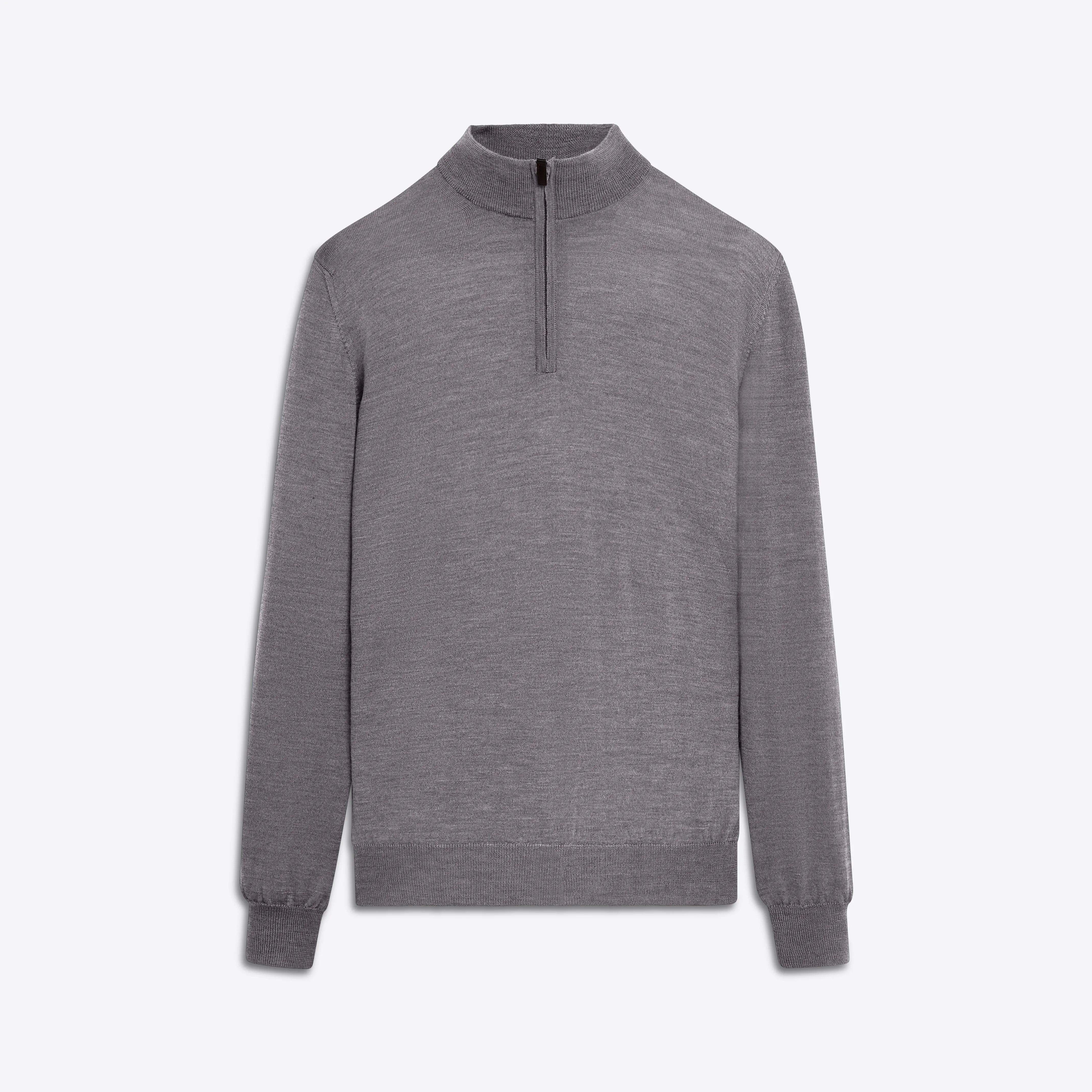 Super Merino Solid Quarter Zip Sweater