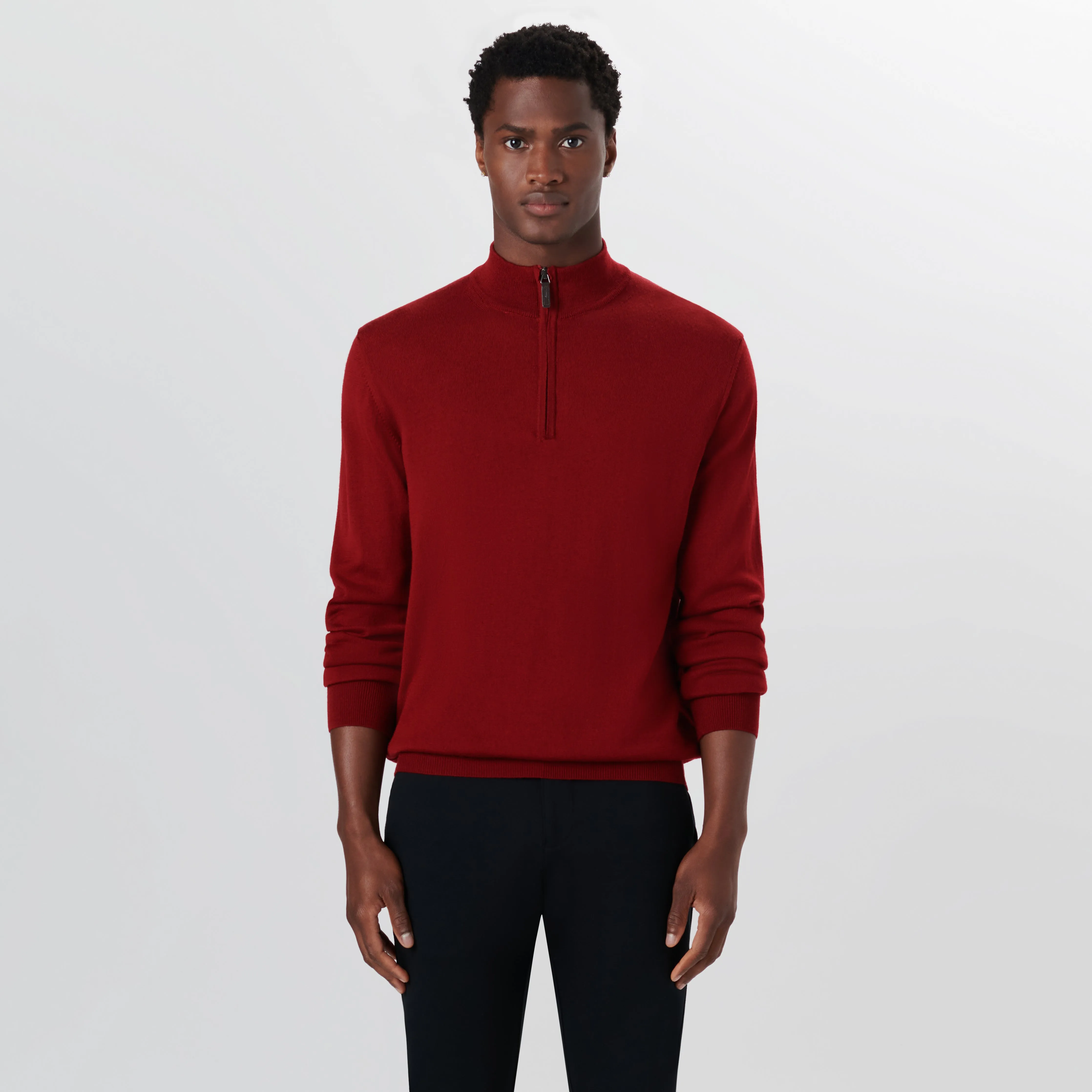 Super Merino Solid Quarter Zip Sweater
