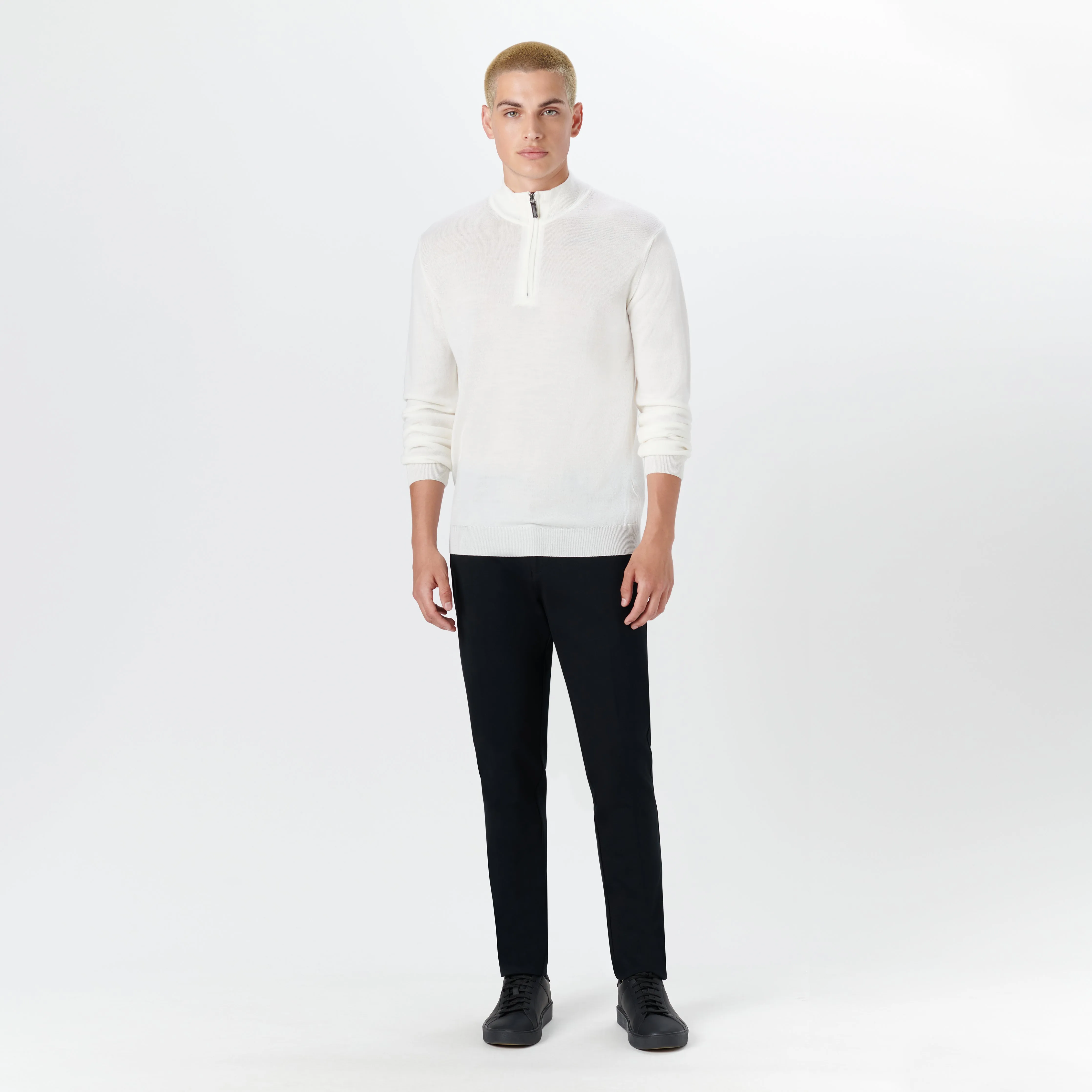 Super Merino Solid Quarter Zip Sweater