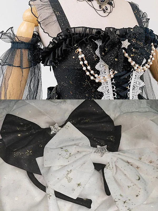 Sweet Lolita JSK Dress Neverland Lace Cascading Ruffles Bows White Lolita Jumper Skirts