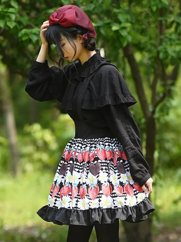 Sweet Lolita Overskirt Color Black Lace Tea Party Daily Casual Lolita Skirts