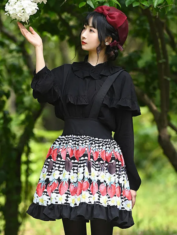Sweet Lolita Overskirt Color Black Lace Tea Party Daily Casual Lolita Skirts