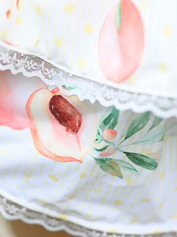 Sweet Lolita Overskirt Lace Ecru White Fruit Pattern Sweet Lolita Skirts