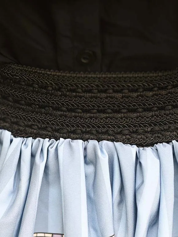 Sweet Lolita Overskirt Lace Light Sky Blue Leaf Pattern Daily Casual Tea Party Sweet Lolita Skirts