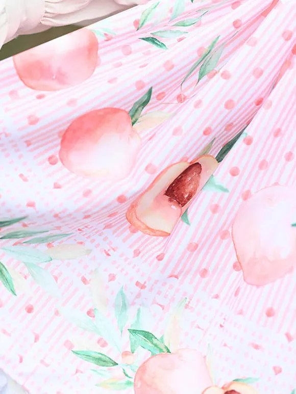 Sweet Lolita SK Leaf Fruit Floral Pattern Pink Lace Lolita Skirts