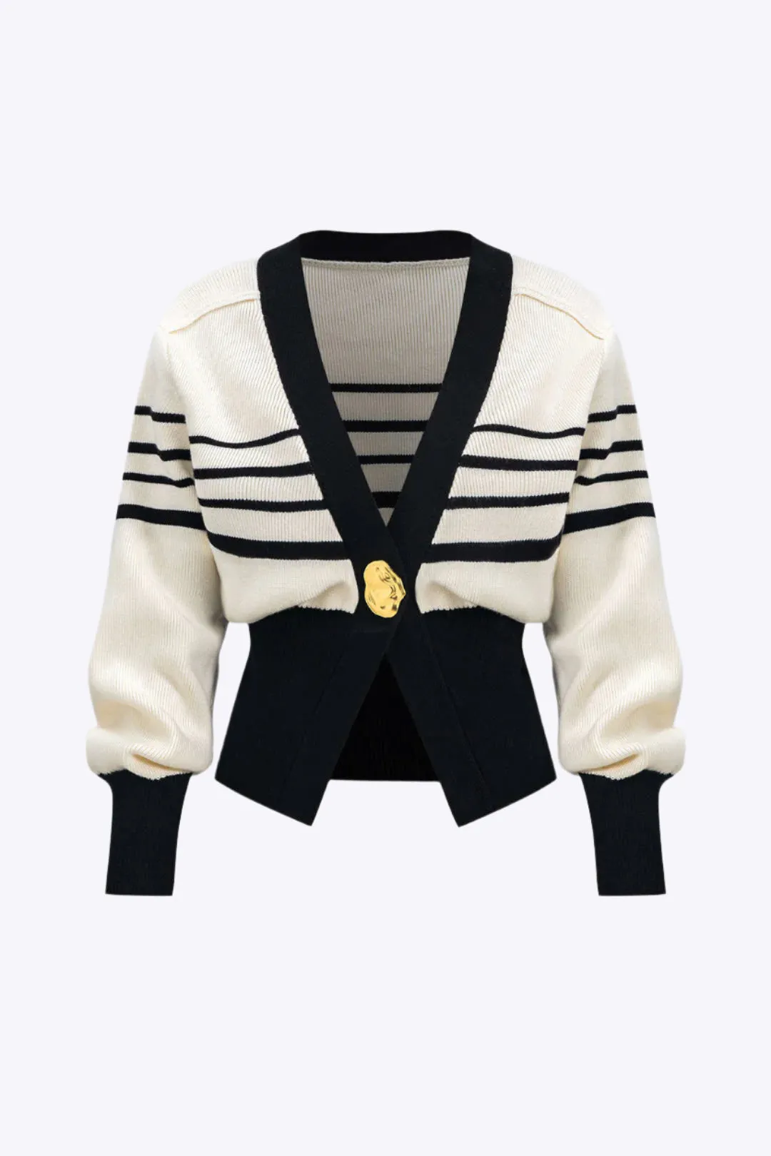 Tamara - Contrast Whipstitching Turtleneck Woman's Cardigans