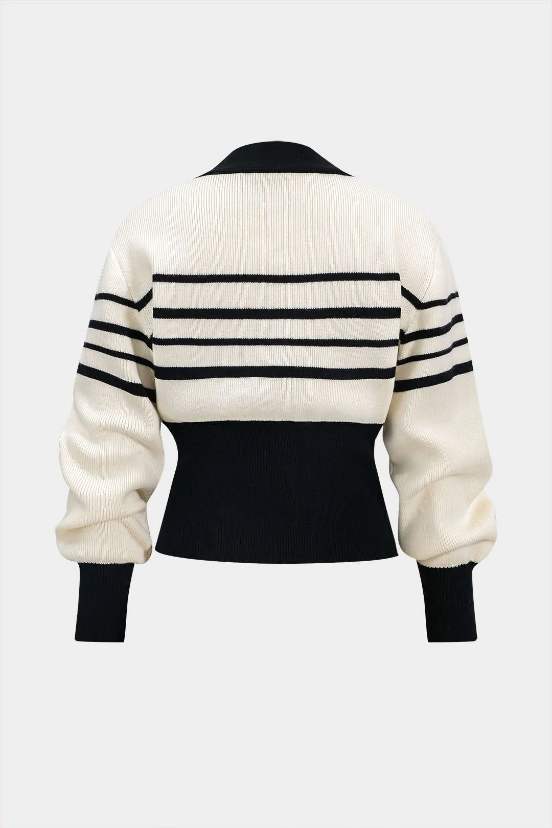 Tamara - Contrast Whipstitching Turtleneck Woman's Cardigans