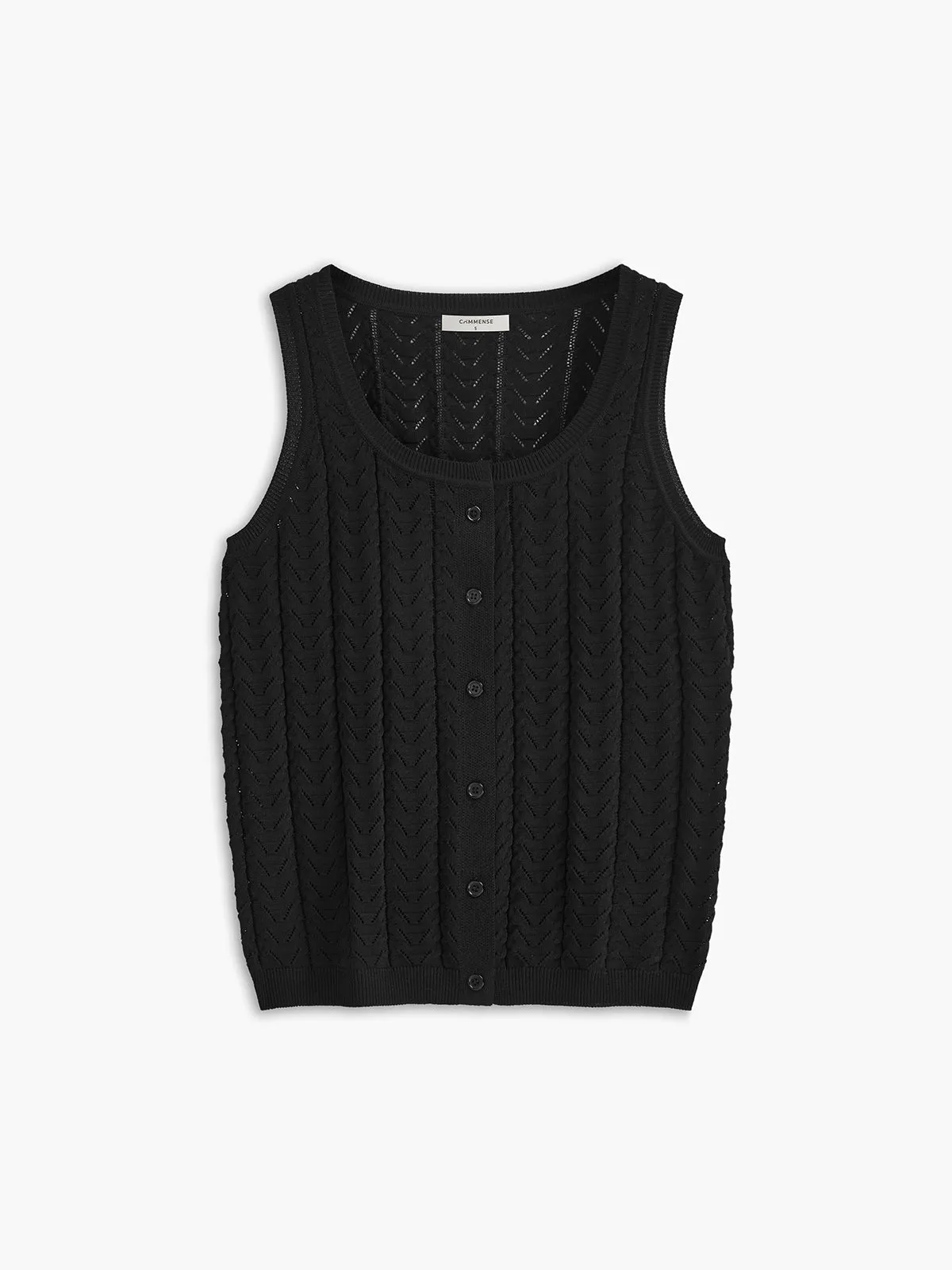 Textured Button-Front Sweater Vest