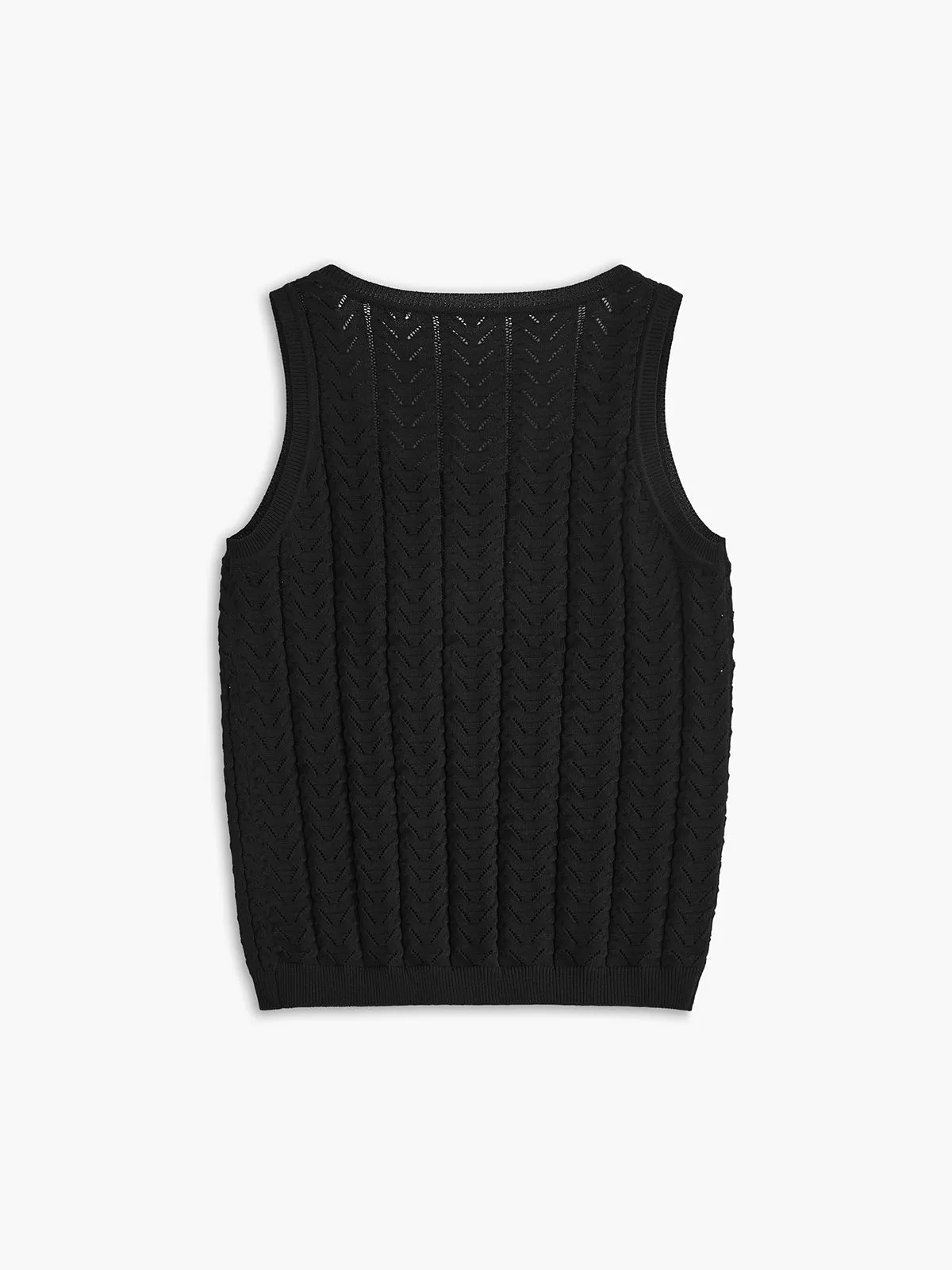 Textured Button-Front Sweater Vest