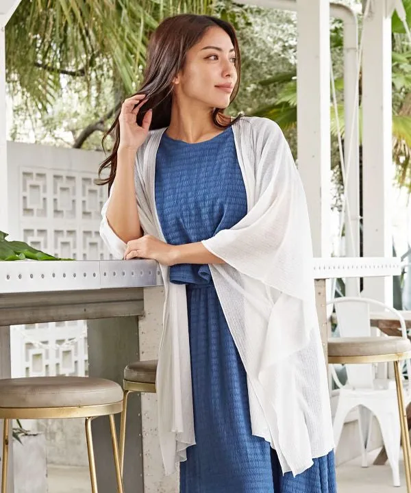 Textured Fabric Sheer Cardigan