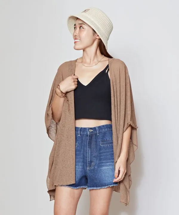 Textured Fabric Sheer Cardigan