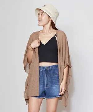 Textured Fabric Sheer Cardigan