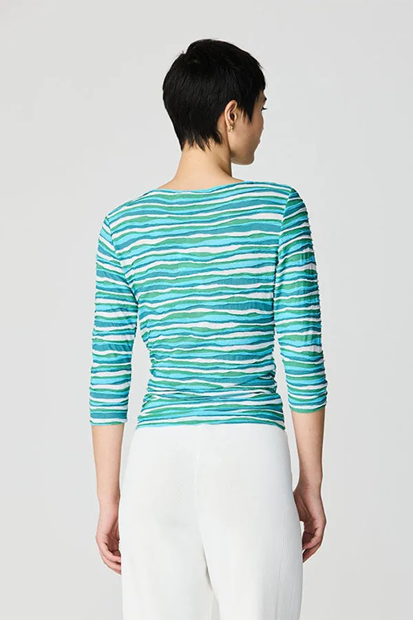 TEXTURED TRICOLOR CREWNECK T-SHIRT