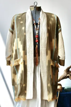 The Highlands Foundry Tan Ikat Haori Jacket THF15