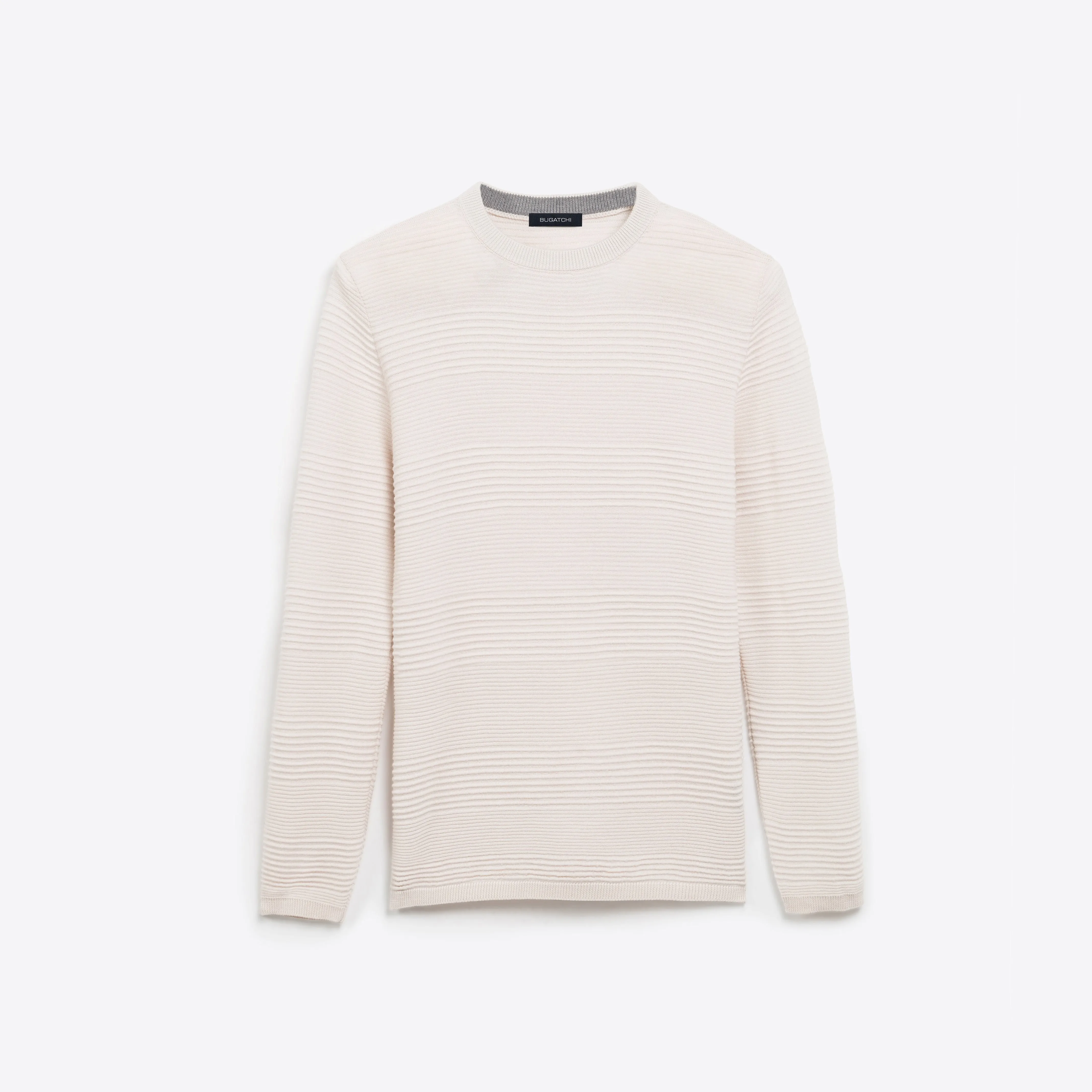 Tonal Block-Rib Crew Neck Sweater