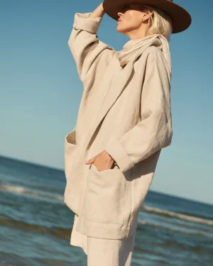 Tori - Heavyweight Linen Jacket in Beige
