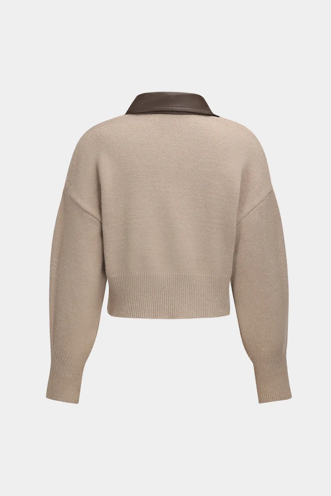 Tracey - Elegant Knit Patchwork Woman's Zipper Cardigan