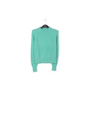 Turquoise fitted knit sweater
