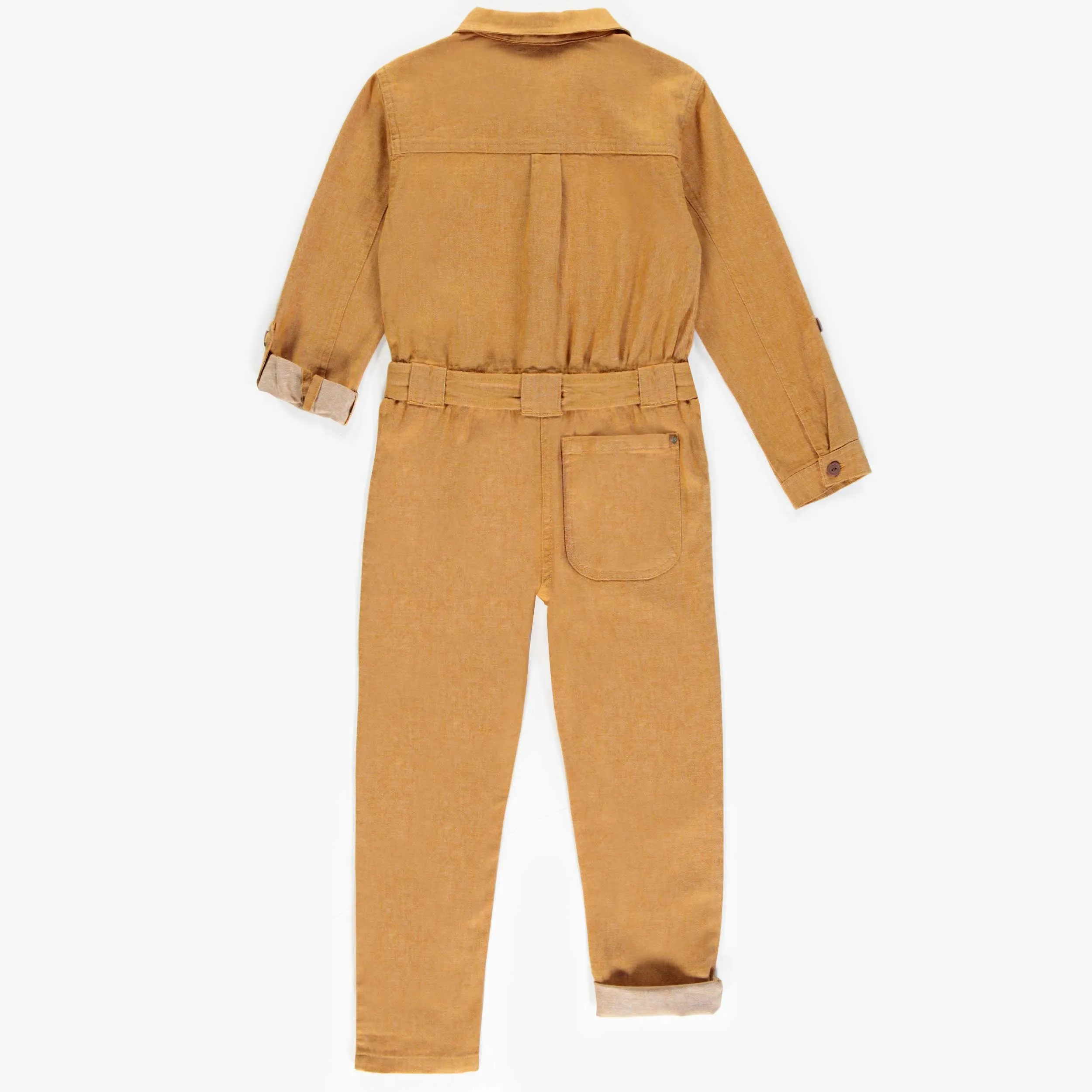 Une-pièce jaune en lin, enfant || Yellow one-piece in linen, child