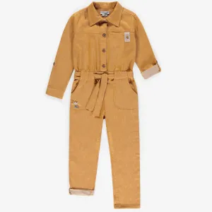 Une-pièce jaune en lin, enfant || Yellow one-piece in linen, child