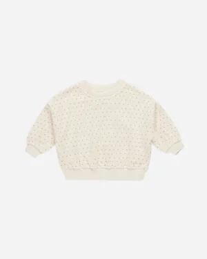 Velour Relaxed Sweatshirt || Polka Dot
