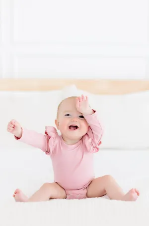 Vintage Pink L/S Flutter Bodysuit