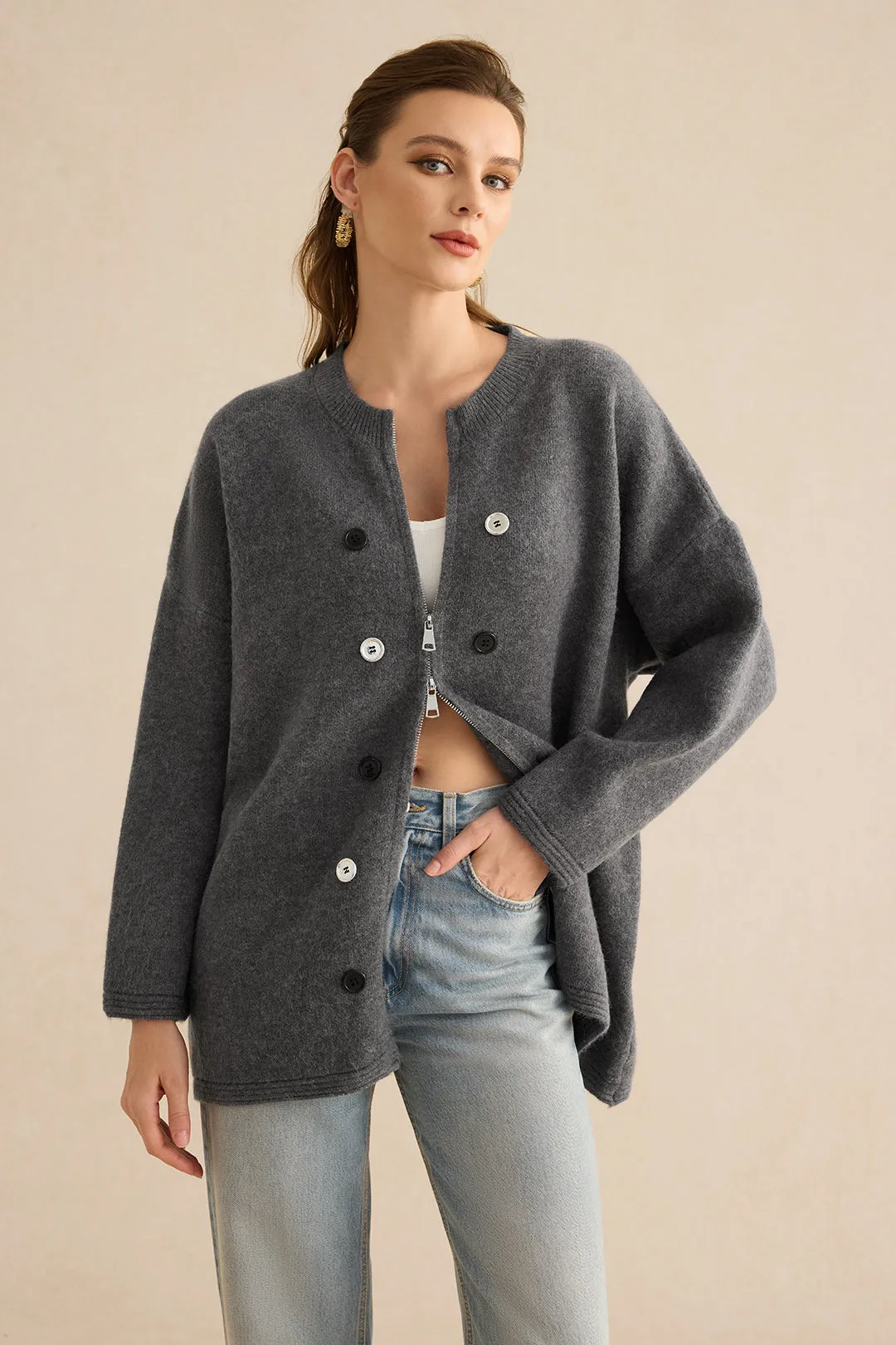 Wanda - Warm Tailored Knit Woman's Cardigan