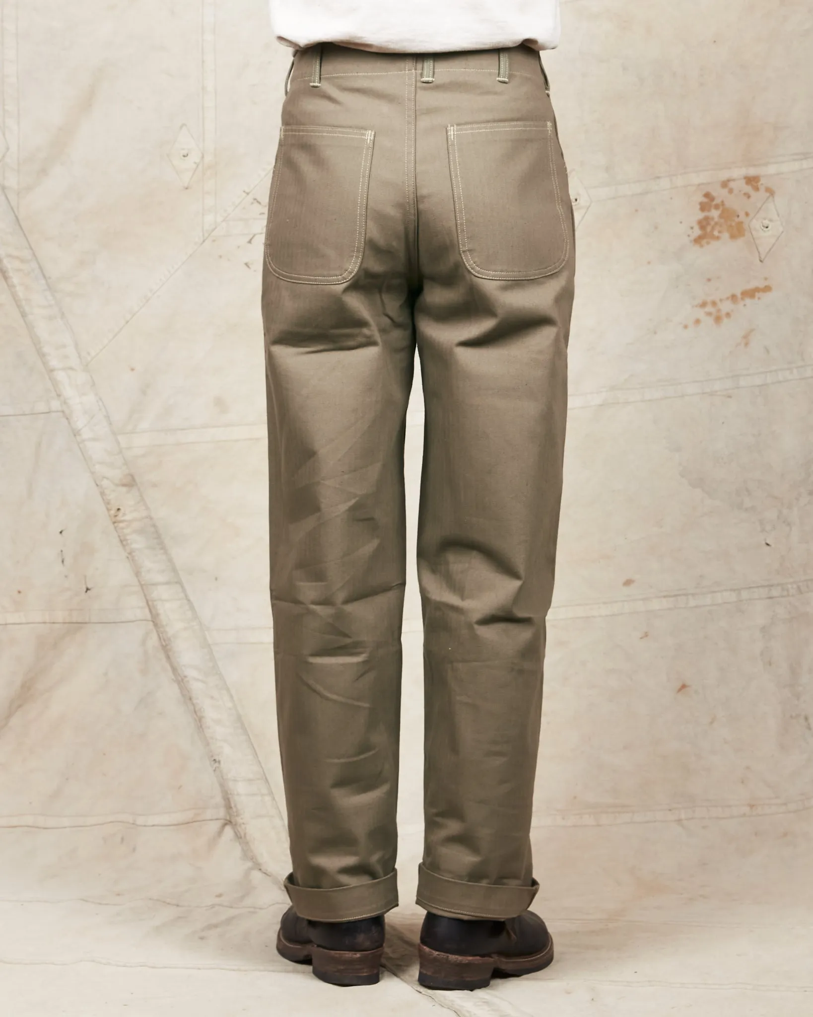 Warehouse & Co Lot 1213 U.S. Army Herringbone Utility Pant OD Green