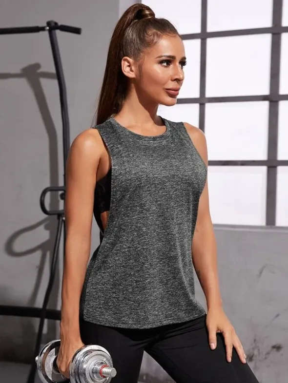 Warrior Drop Armhole Tank Top - Dark Grey