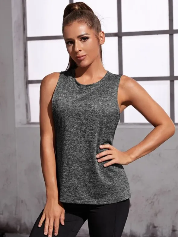 Warrior Drop Armhole Tank Top - Dark Grey