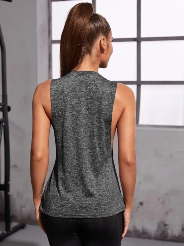 Warrior Drop Armhole Tank Top - Dark Grey