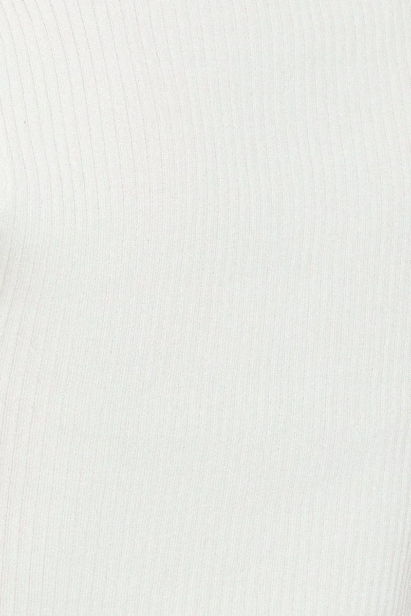 White Knit Cardigan Short Sleeve