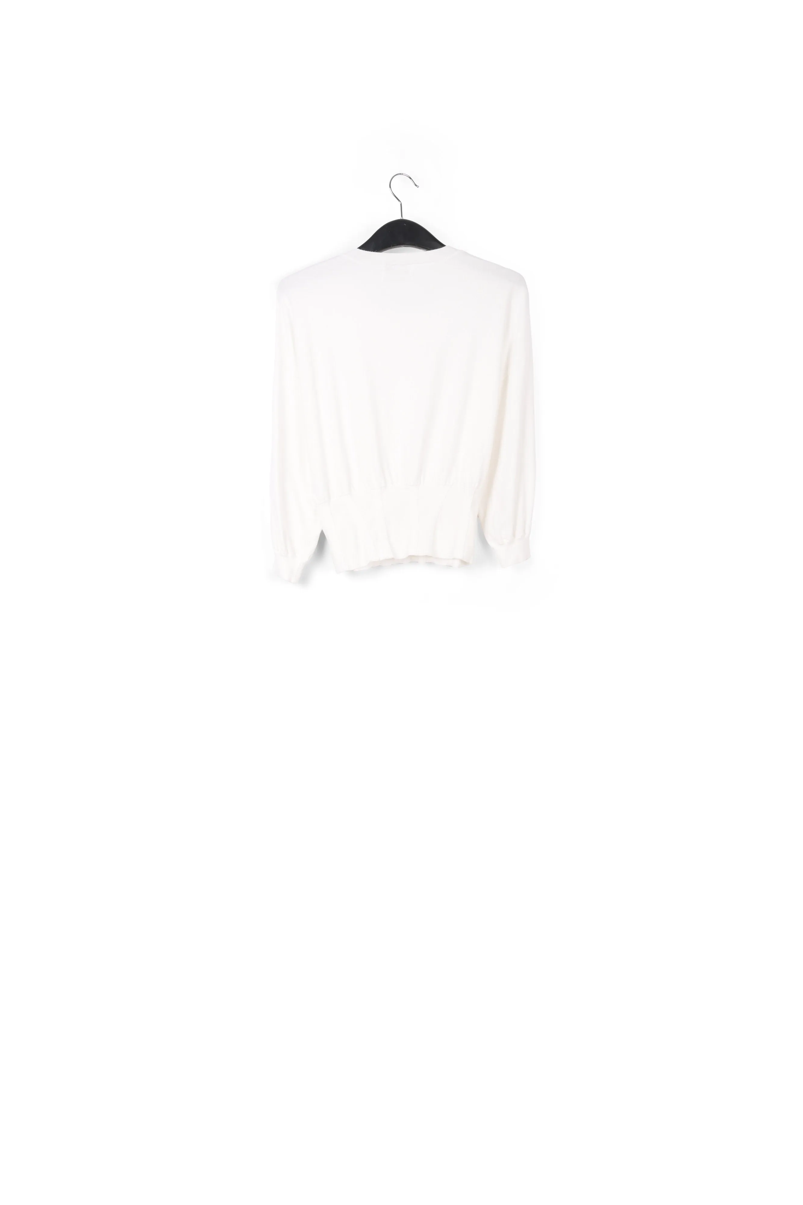 White knitted sweater with fitted waist