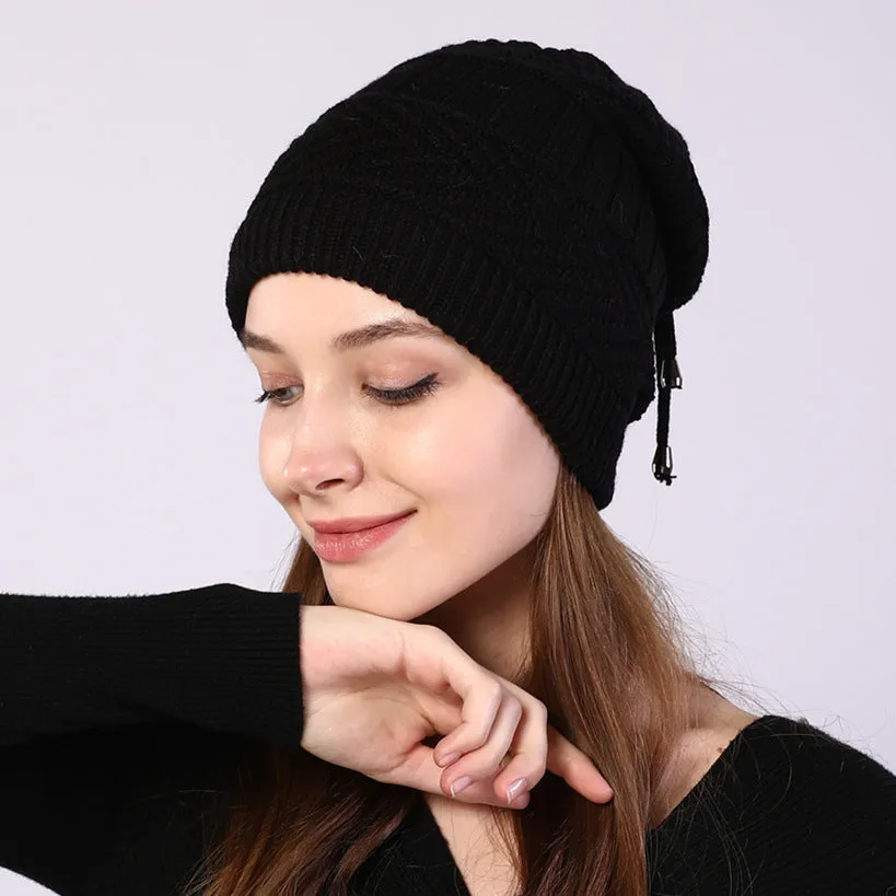 Winter Baotou hats plus velvet knitted men and women pullovers