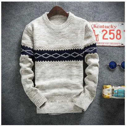 winter pullover sweater brand knitting long sleeve O-neck Slim Korean fashion clothes men sweater