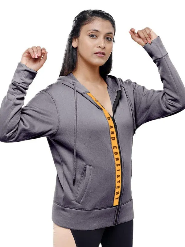 Women Grey Solid Jackets ND JACKET-Grey